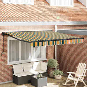 vidaXL Cortina Retractabilă Verde și galben 300x250 cm țesătură imagine