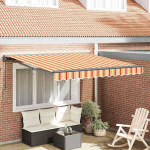 vidaXL Cortina Retractabilă Galben și portocalie 350x250 cm țesătură imagine