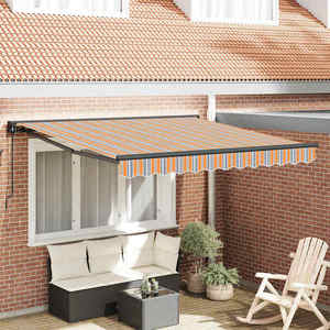vidaXL Cortina Retractabilă Dungă Multicolor 350x250 cm țesătură imagine