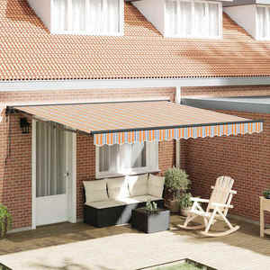 vidaXL Cortina Retractabilă Dungă Multicolor 400x300 cm țesătură imagine