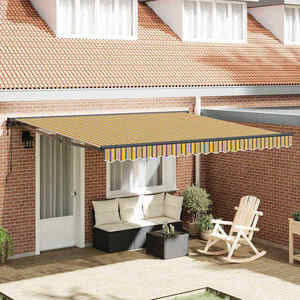vidaXL Cortina Retractabilă Dungă Multicolor 400x300 cm țesătură imagine