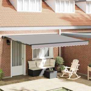 vidaXL Cortina Retractabilă Gri deschis 400x300 cm țesătură imagine