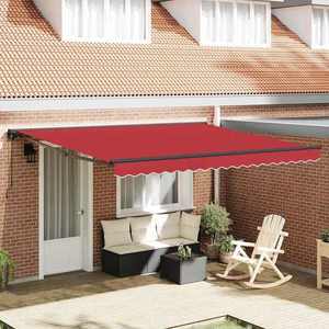 vidaXL Cortina Retractabilă Manual Roșu 400x300 cm țesătură imagine