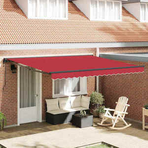 vidaXL Cortina Retractabilă Roșu 400x300 cm țesătură imagine