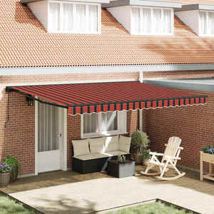vidaXL Cortina Retractabilă Portocalie și maro 450x300 cm țesătură imagine