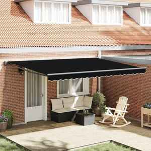 vidaXL Cortina Retractabilă Negru 450x300 cm țesătură imagine