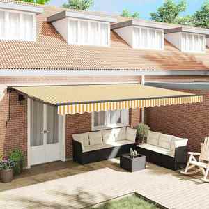 vidaXL Cortina Retractabilă Portocalie și albă 500x300 cm țesătură imagine