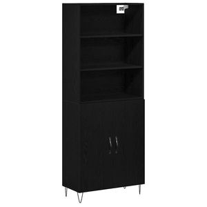 vidaXL Bufet Stejar negru 69, 5 x 32, 5 x 180 cm Lemn compozit imagine