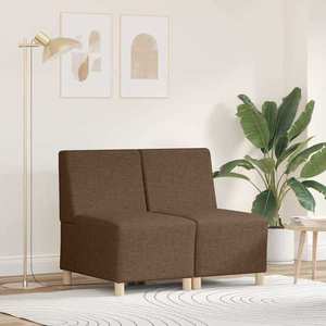 vidaXL Unitate Sofa Modulară Fără Brațe 2 pcs Maro 55 x 74 x 82 cm imagine