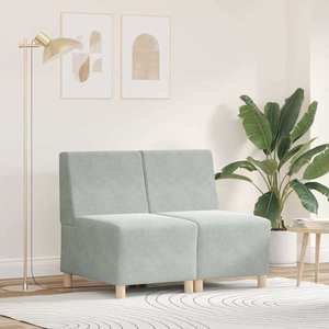 vidaXL Unitate Sofa Modulară Fără Brațe 2 pcs Gri deschis imagine