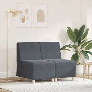 vidaXL Unitate Sofa Modulară Fără Brațe 2 pcs Gri închis imagine