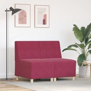 vidaXL Unitate Sofa Modulară Fără Brațe 2 pcs Roșu Vin 55 x 74 x 82 cm imagine