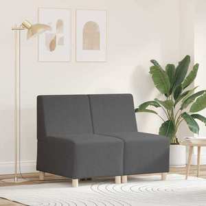 vidaXL Unitate Sofa Modulară Fără Brațe 2 pcs Gri închis imagine