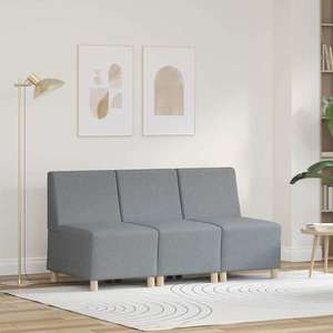 vidaXL Unitate Sofa Modulară Fără Brațe 3 pcs Gri deschis imagine