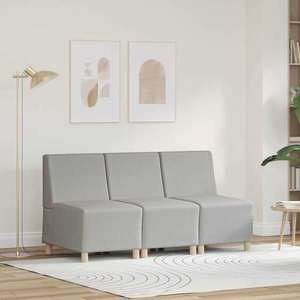 vidaXL Unitate Sofa Modulară Fără Brațe 3 pcs Gri nori 55 x 74 x 82 cm imagine