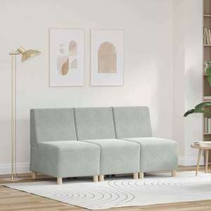 vidaXL Unitate Sofa Modulară Fără Brațe 3 pcs Gri deschis imagine