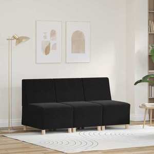 vidaXL Unitate Sofa Modulară Fără Brațe 3 pcs Negru 55 x 74 x 82 cm imagine