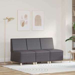 vidaXL Unitate Sofa Modulară Fără Brațe 3 pcs Gri 55 x 74 x 82 cm imagine