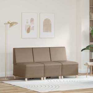 vidaXL Unitate Sofa Modulară Fără Brațe 3 pcs Cappuccino imagine
