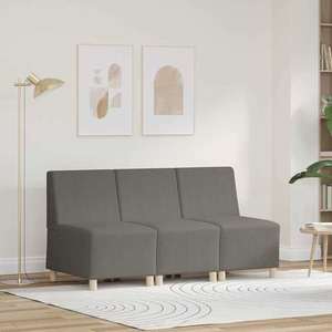 vidaXL Unitate Sofa Modulară Fără Brațe 3 pcs Gri deschis imagine