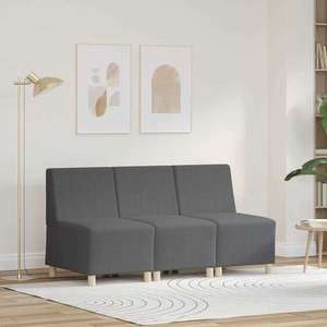 vidaXL Unitate Sofa Modulară Fără Brațe 3 pcs Gri închis imagine