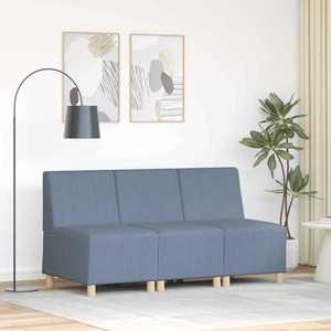 vidaXL Unitate Sofa Modulară Fără Brațe 3 pcs albastru 55 x 74 x 82 cm imagine
