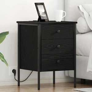 vidaXL Dulap de noapte Stejar negru 42 x 41 x 61 cm Lemn compozit imagine