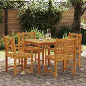 vidaXL Set de masă pentru grădină 5 pcs Maro Lemn masiv de acacia imagine