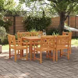 vidaXL Set de masă pentru grădină 7 pcs Maro lemn masiv de acacia imagine