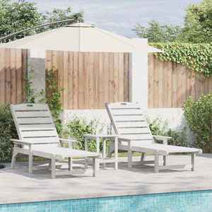 vidaXL Mobilier de lounge pentru grădină 2 pcs Alb 53 x 195.5 x 30cm imagine