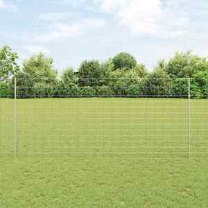 vidaXL Îngrădire cu stâlpi Argintiu 1.4 x 50 m Oțel imagine