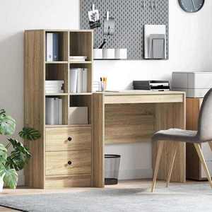 vidaXL Birou cu spațiu de depozitare 2 pcs Stejar Sonoma Lemn compozit imagine