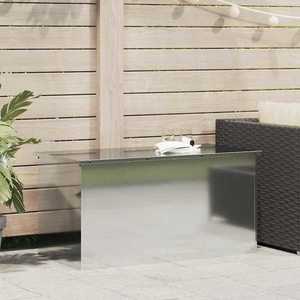 vidaXL Cutie de depozitare exterioară Argintiu 100 x 50, 5 x 50 cm Oțel imagine