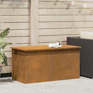 vidaXL Cutie de depozitare exterioară Ruginit 100 x 50, 5 x 50 cm Oțel imagine