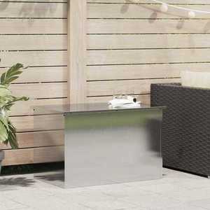 vidaXL Cutie de depozitare exterioară Argintiu 80 x 50, 5 x 50 cm Oțel imagine