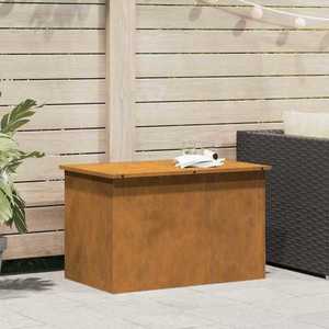 vidaXL Cutie de depozitare exterioară Ruginit 80 x 50, 5 x 50 cm Oțel imagine