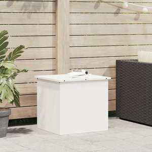 vidaXL Cutie de depozitare exterioară Alb 55 x 50, 5 x 50 cm Oțel imagine