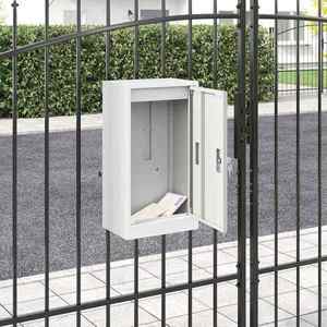 vidaXL cutie poștală Alb 30 x 23 x 55 cm Oțel imagine