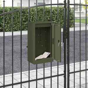 vidaXL cutie poștală Olivengrønn 30 x 23 x 55 cm Oțel imagine