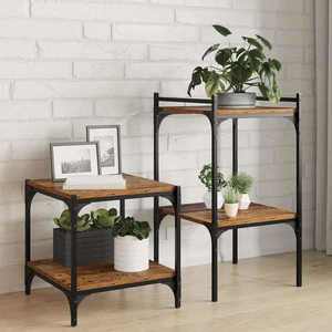 vidaXL Raft pentru cărți 4 pcs Maro 40 x 40 x 1.5 cm Lemn compozit imagine