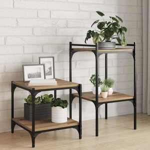 vidaXL Raft pentru cărți 4 pcs Maro 40 x 40 x 1.5 cm Lemn compozit imagine