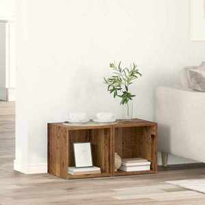 vidaXL Set comodă TV 2 pcs Lemn Vechi 37 x 35 x 37, 5 cm Lemn compozit imagine