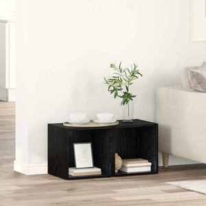 vidaXL Set comodă TV 2 pcs Negru 37 x 35 x 37, 5 cm Lemn compozit imagine