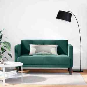 vidaXL Canapea loveseat, verde închis, 111 cm, catifea imagine