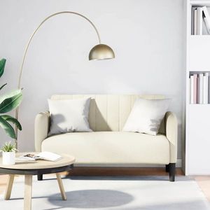 vidaXL Canapea loveseat crem 109 cm catifea imagine