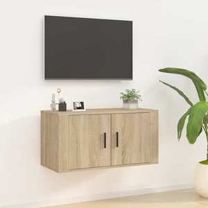 vidaXL Dulap TV montat pe perete, stejar sonoma, 80x34, 5x40 cm imagine