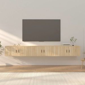 vidaXL Dulapuri TV montate pe perete 3 buc stejar sonoma 100x34, 5x40cm imagine