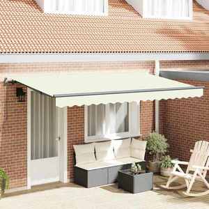 vidaXL Cortina Retractabilă Crem 400 x 200 cm Poliester și Aluminiu imagine