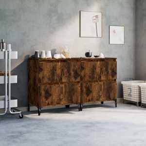 vidaXL Dulapuri, 2 buc, stejar afumat, 60x30x75 cm, lemn prelucrat imagine