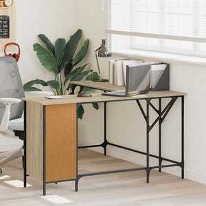 vidaXL Birou, stejar sonoma, 141x141x75 cm, lemn prelucrat imagine